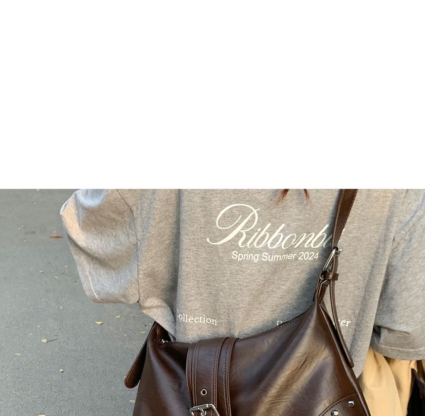 Studded Buckled Shoulder Bag