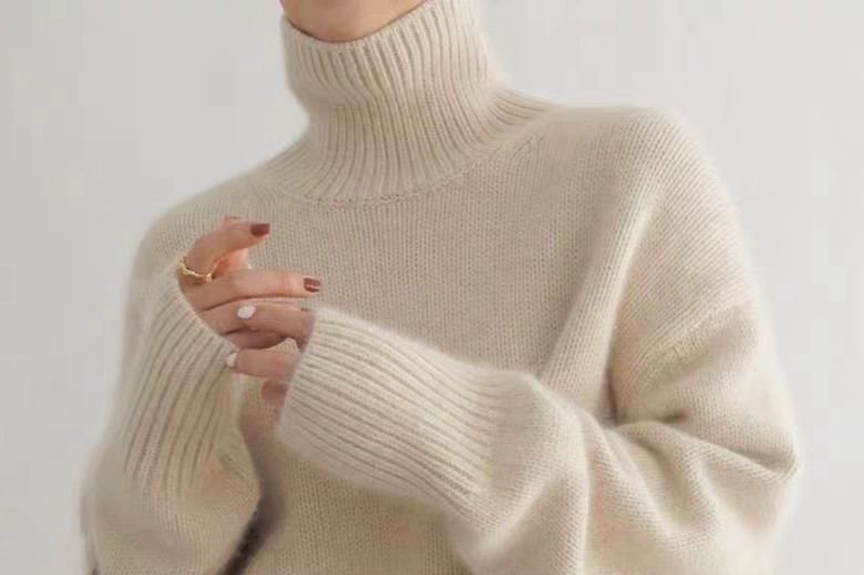 Classic Turtleneck Plain Knit Sweater