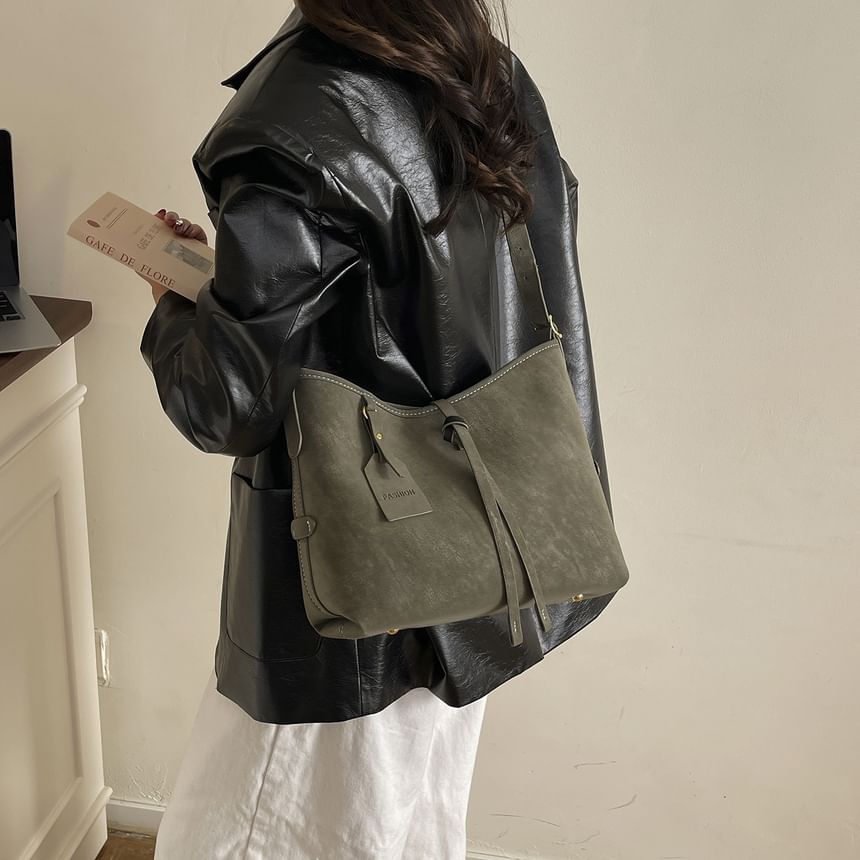 Faux Suede Shoulder Bag