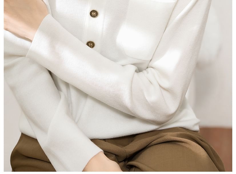 Long Sleeve Polo Knit Top