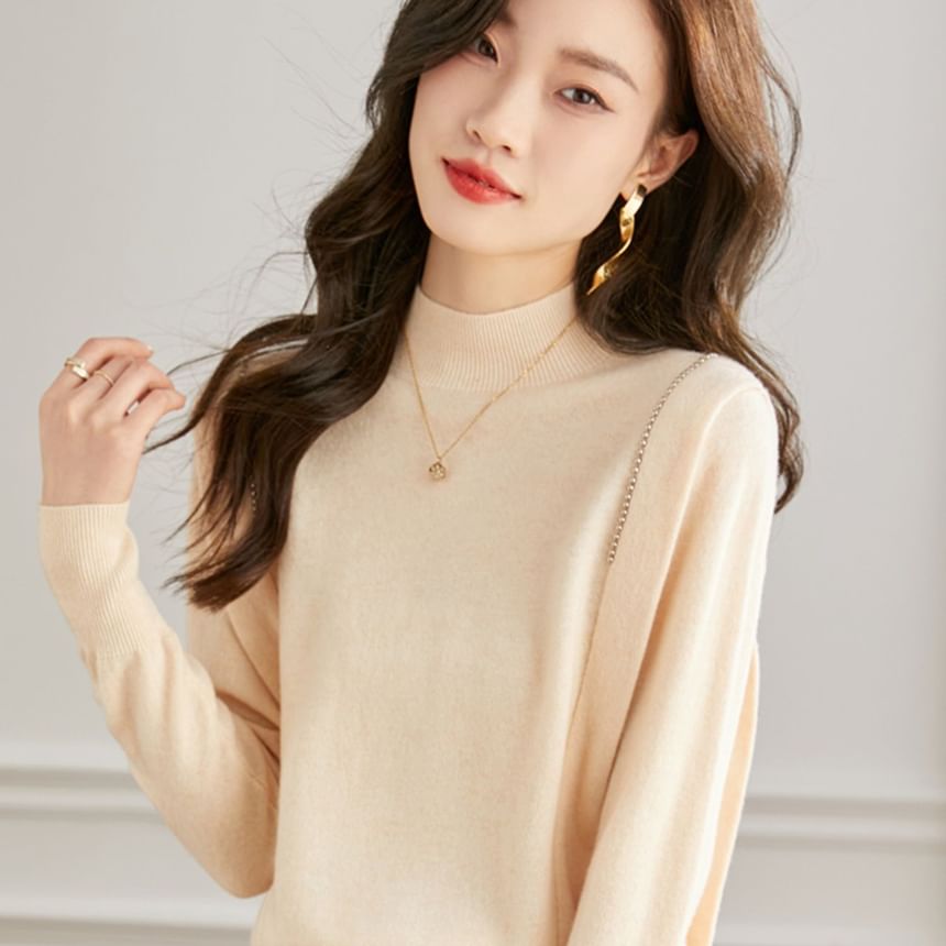 Mock Neck Knit Sweater