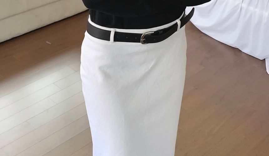 Halter Mock Two-Piece Long Sleeve Knit Top