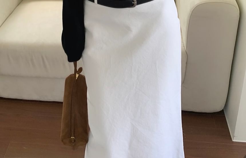 Halter Mock Two-Piece Long Sleeve Knit Top