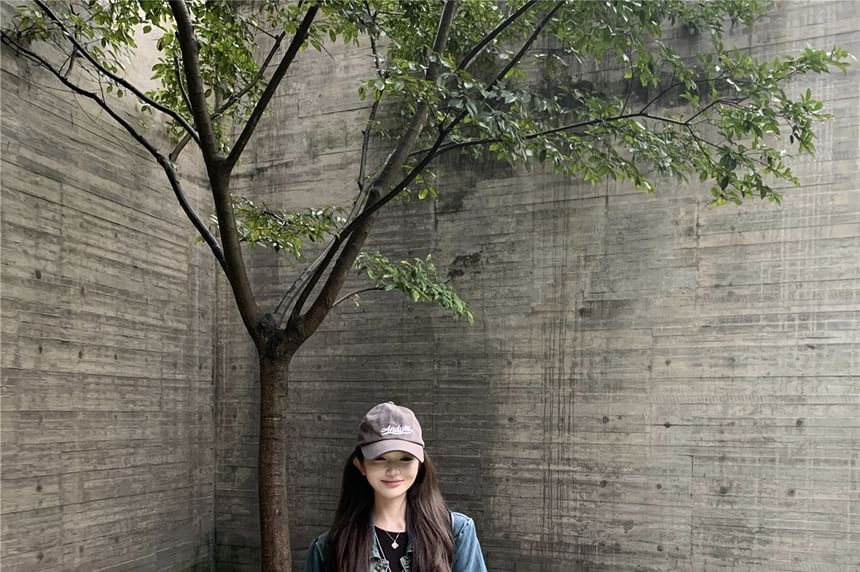 Washed Denim Shirt and Low-Rise Wide-Leg Jeans