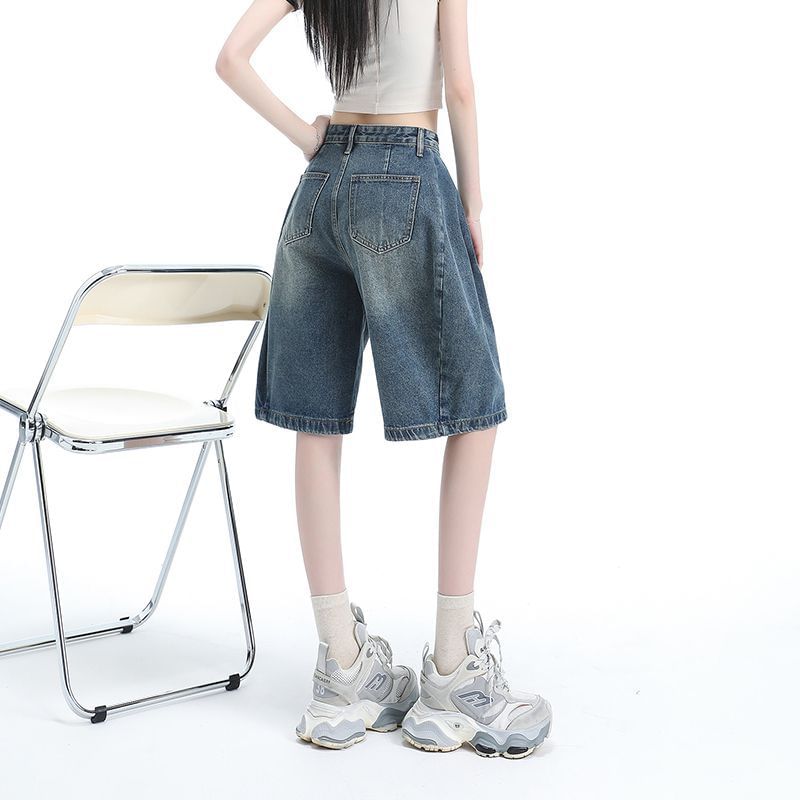 Mid Waist Washed Jorts