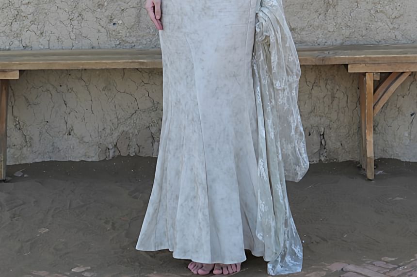 Lace Jacket, Crop Camisole, and Maxi Skirt Set