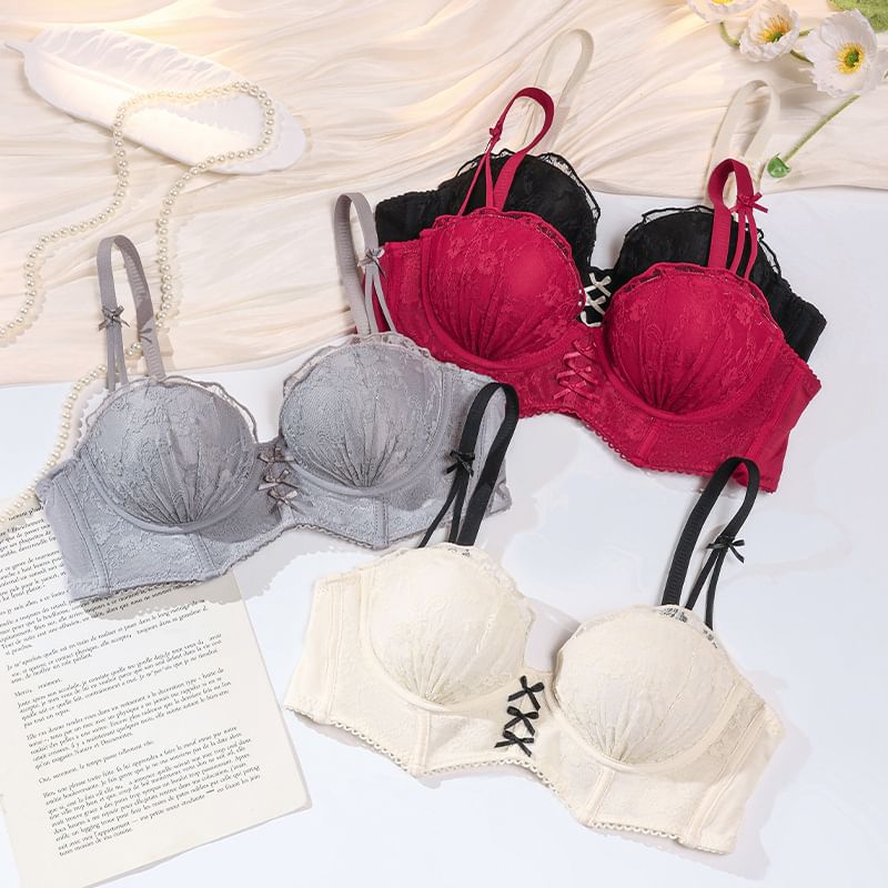 Lace Insert Bra & Panty Set