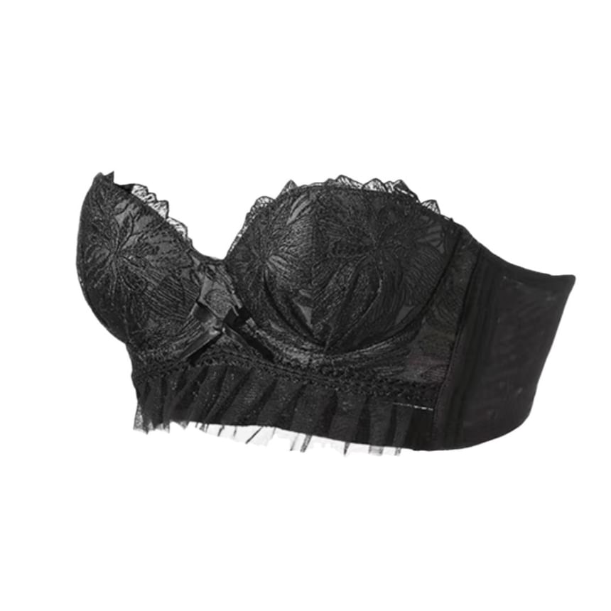 Ruffle Lace Trim Bra & Panty Set