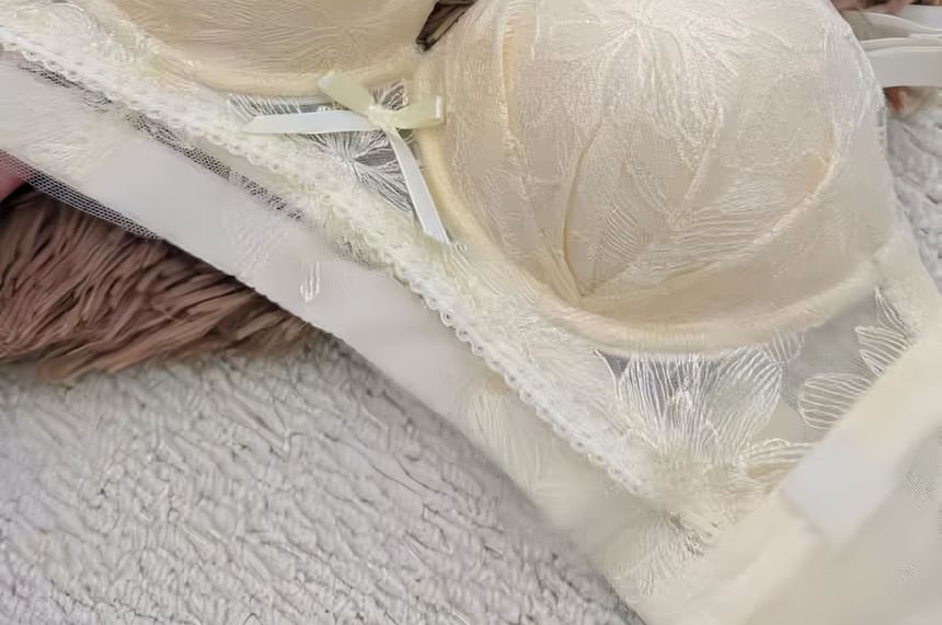Ruffle Lace Trim Bra & Panty Set