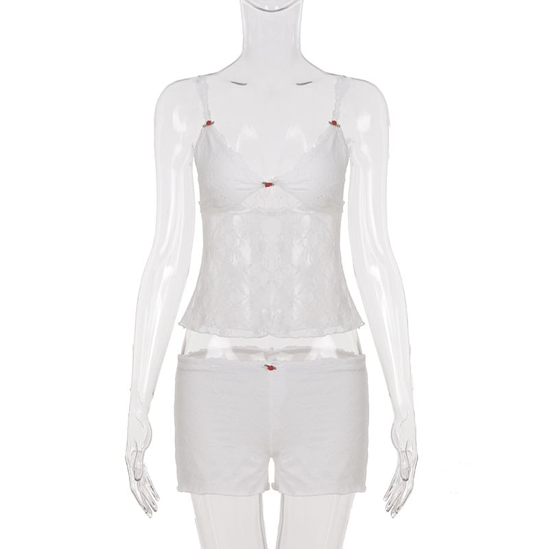 V-Neck Camisole with Lace Detail