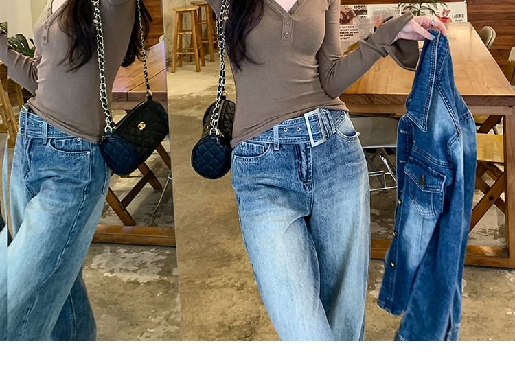 Slim-Fit V-Neck Long-Sleeve Tee