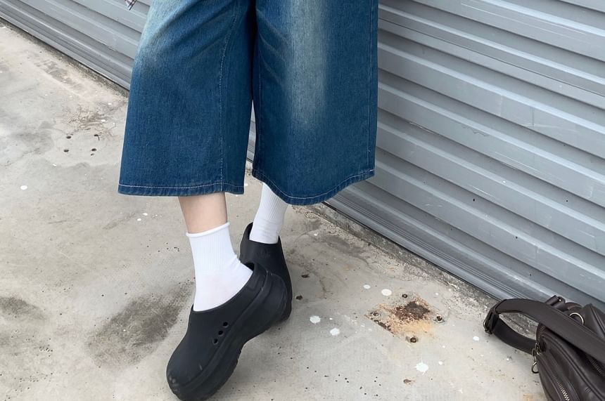 High Waist Washed Jorts