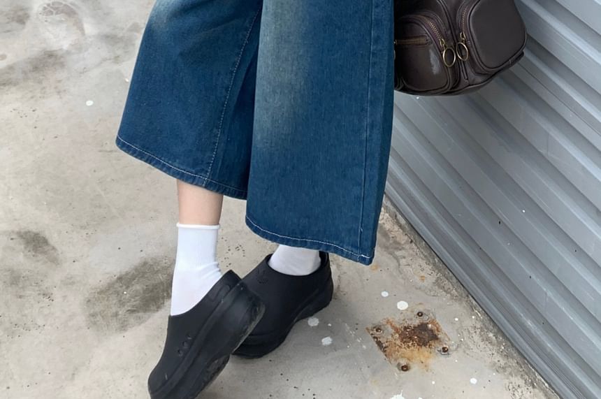 High Waist Washed Jorts