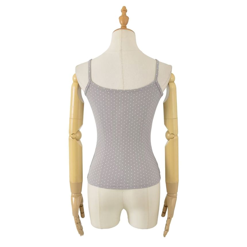 Dotted Spaghetti Strap Scoop Neck Camisole