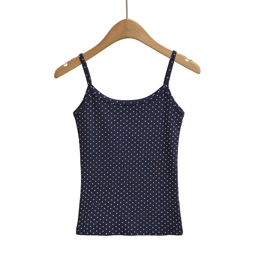 Dotted Spaghetti Strap Scoop Neck Camisole