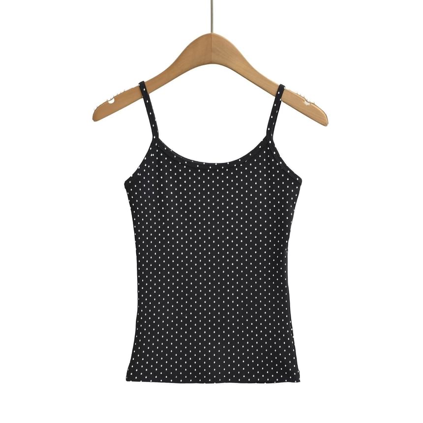 Dotted Spaghetti Strap Scoop Neck Camisole