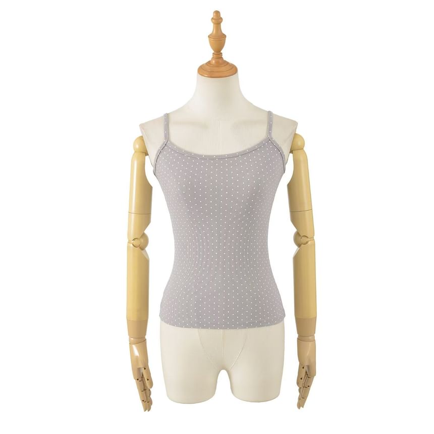 Dotted Spaghetti Strap Scoop Neck Camisole