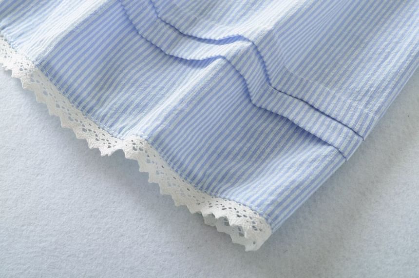 Pinstriped Mini A-Line Skirt High Waist