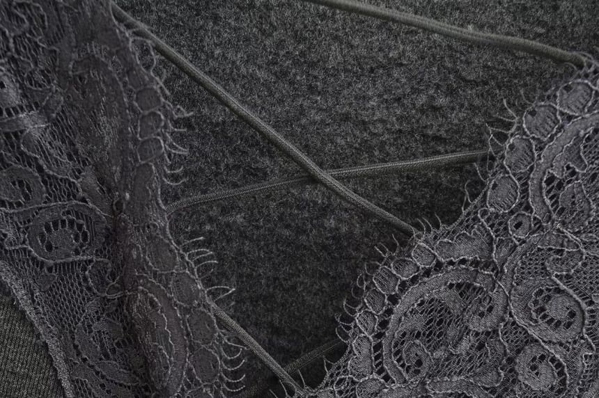 Lace Panel Top & Mermaid Maxi Skirt Set