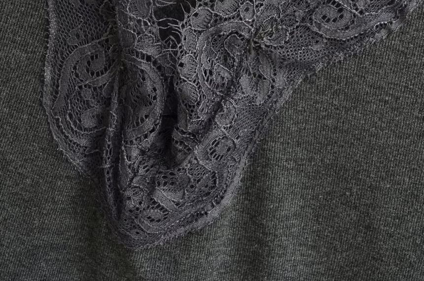 Lace Panel Top & Mermaid Maxi Skirt Set