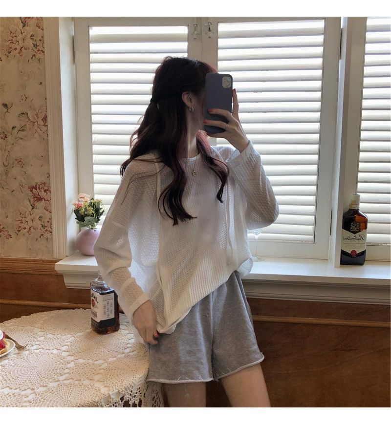 Sheer Waffle Hoodie