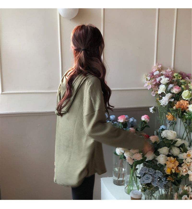 Sheer Waffle Hoodie