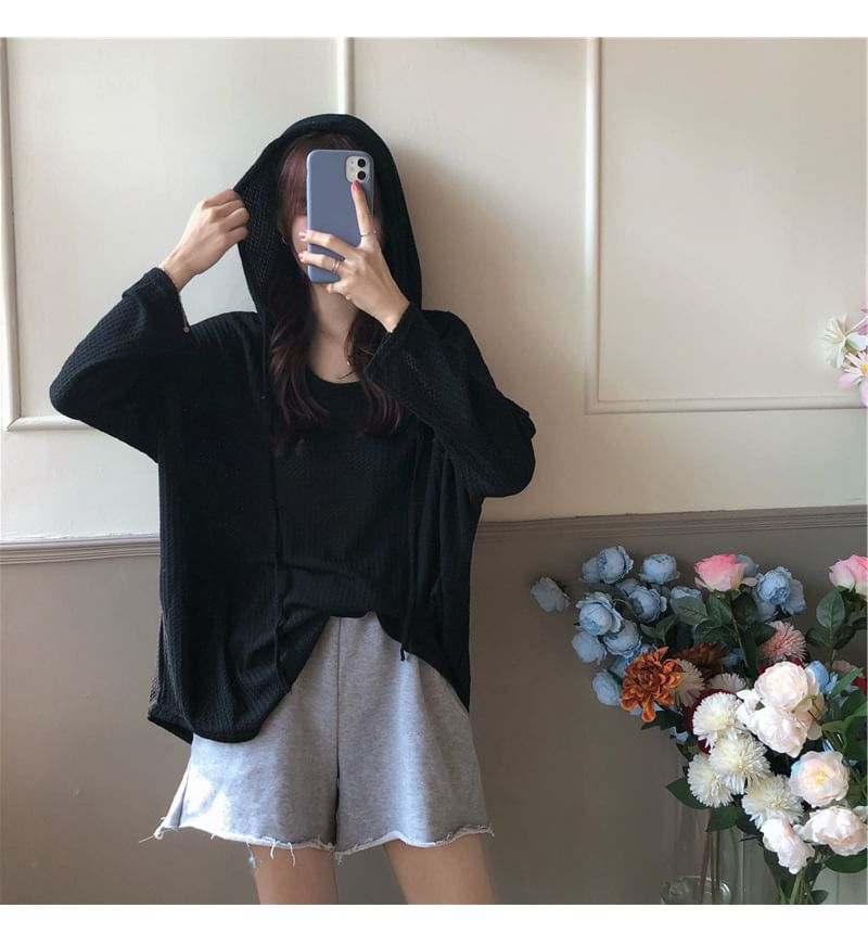 Sheer Waffle Hoodie