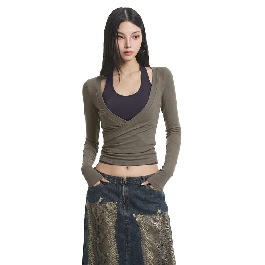 Halter Neck Two Piece Crop Top