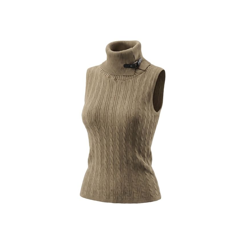 Ribbed Knit Turtleneck Tank