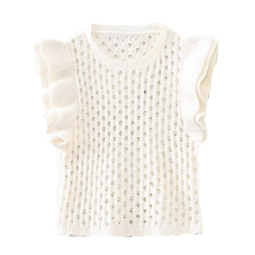 Ruffled Crochet Knit Tank