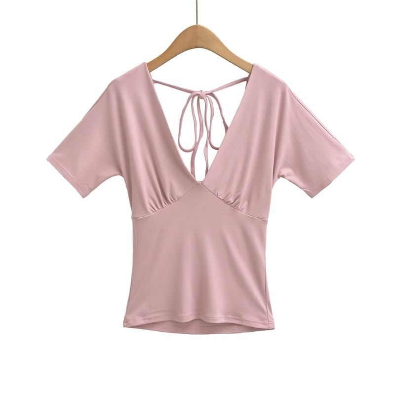 Backless Crop Tee Long Sleeve