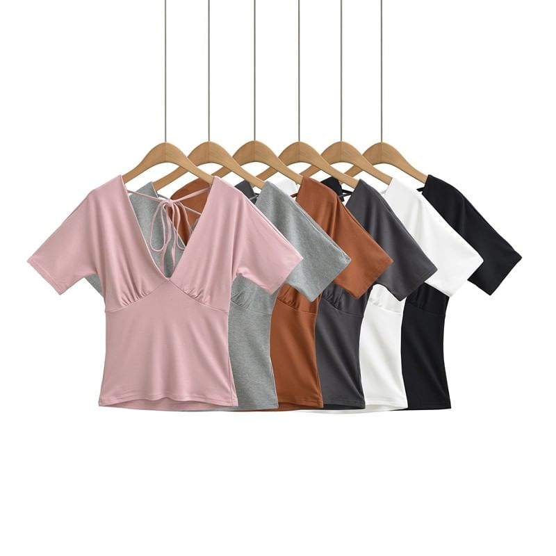 Backless Crop Tee Long Sleeve