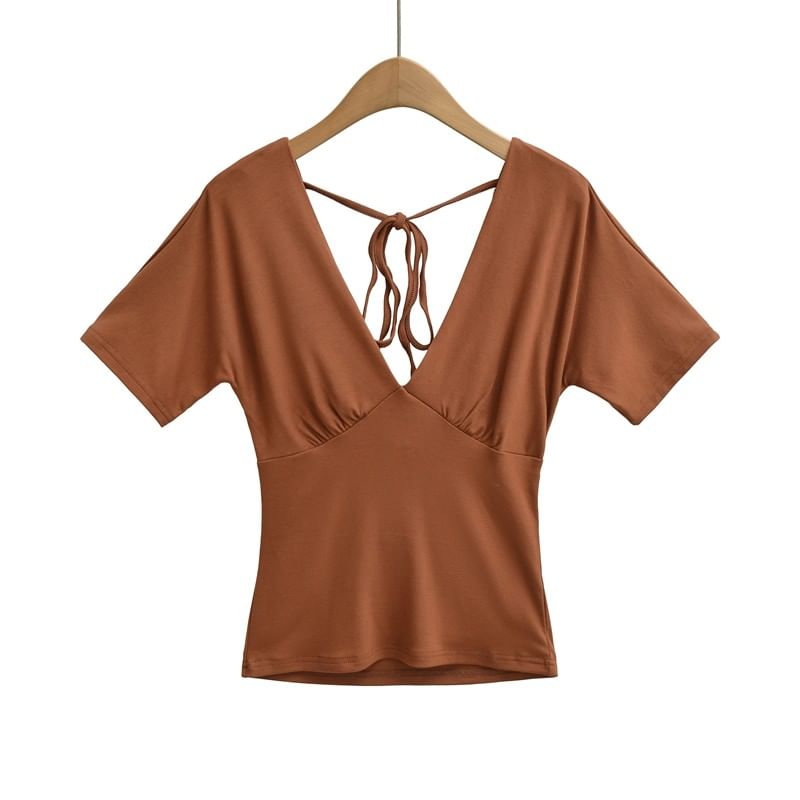 Backless Crop Tee Long Sleeve