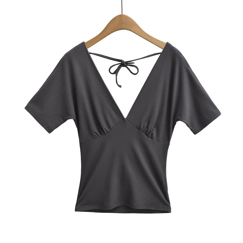Backless Crop Tee Long Sleeve