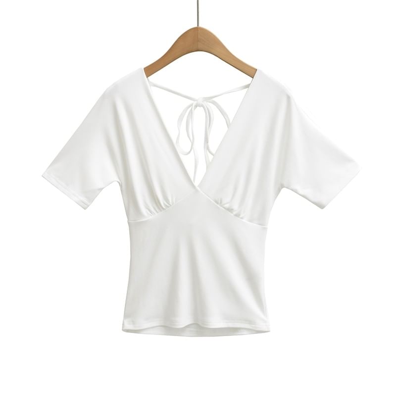 Backless Crop Tee Long Sleeve
