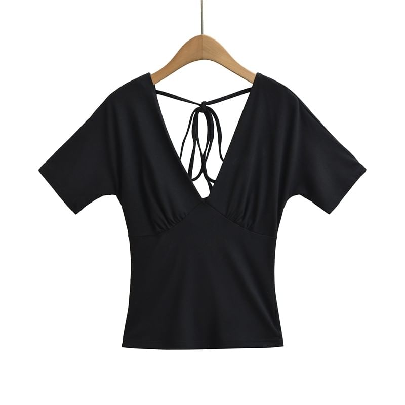 Backless Crop Tee Long Sleeve
