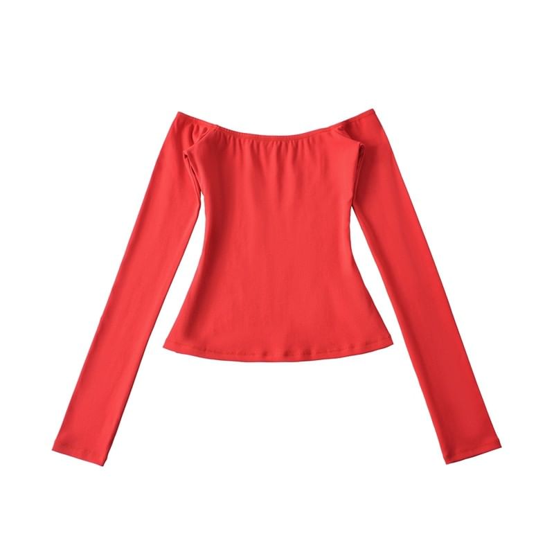 Scoop Neck Crop Tee Long Sleeve