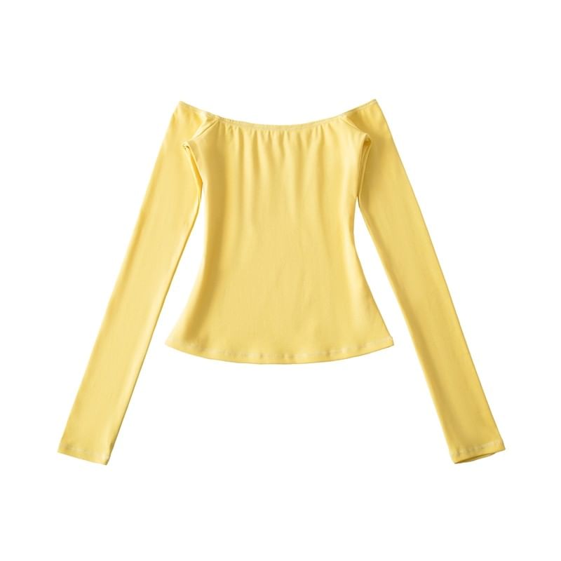 Scoop Neck Crop Tee Long Sleeve
