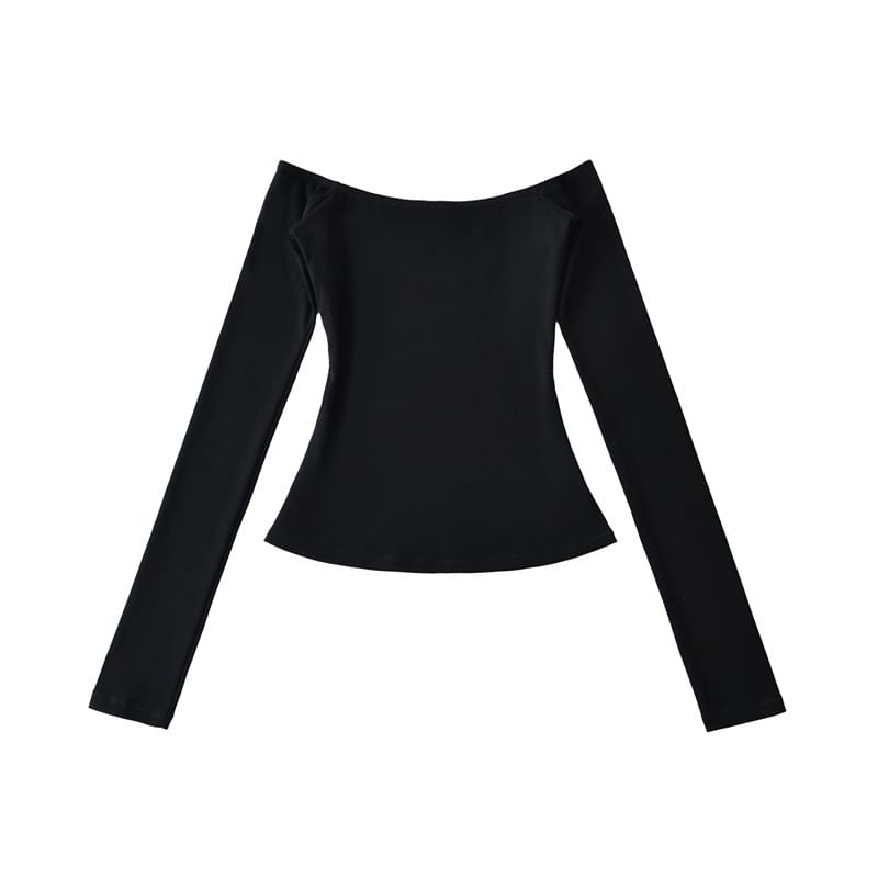 Scoop Neck Crop Tee Long Sleeve