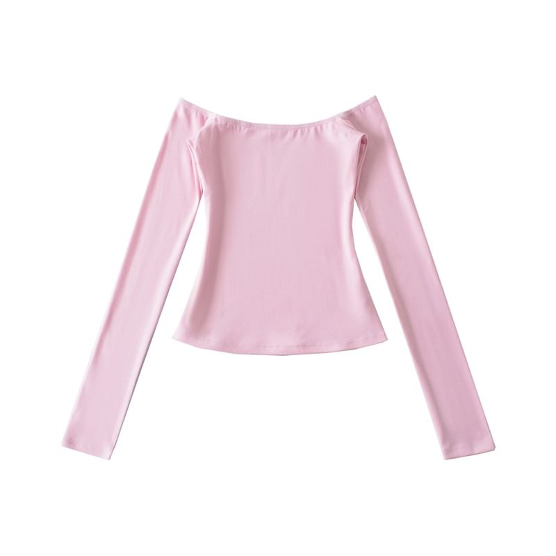 Scoop Neck Crop Tee Long Sleeve