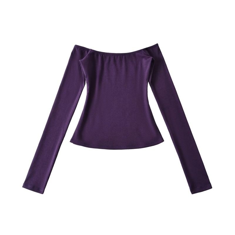Scoop Neck Crop Tee Long Sleeve