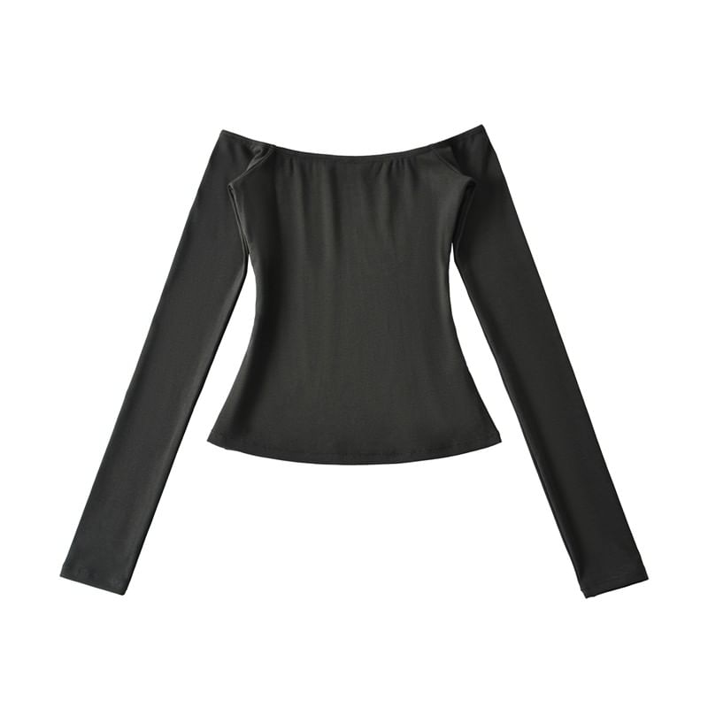 Scoop Neck Crop Tee Long Sleeve