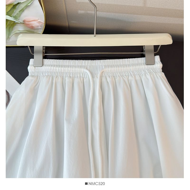 Lace Panel Maxi A-Line Skirt