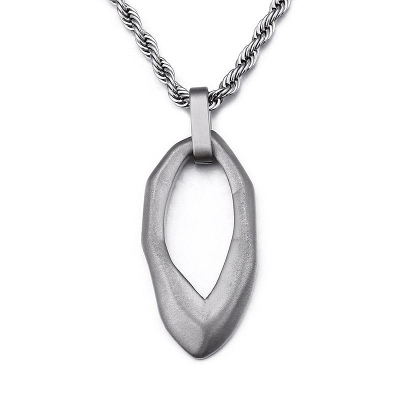 Hollow Oval Pendant Necklace