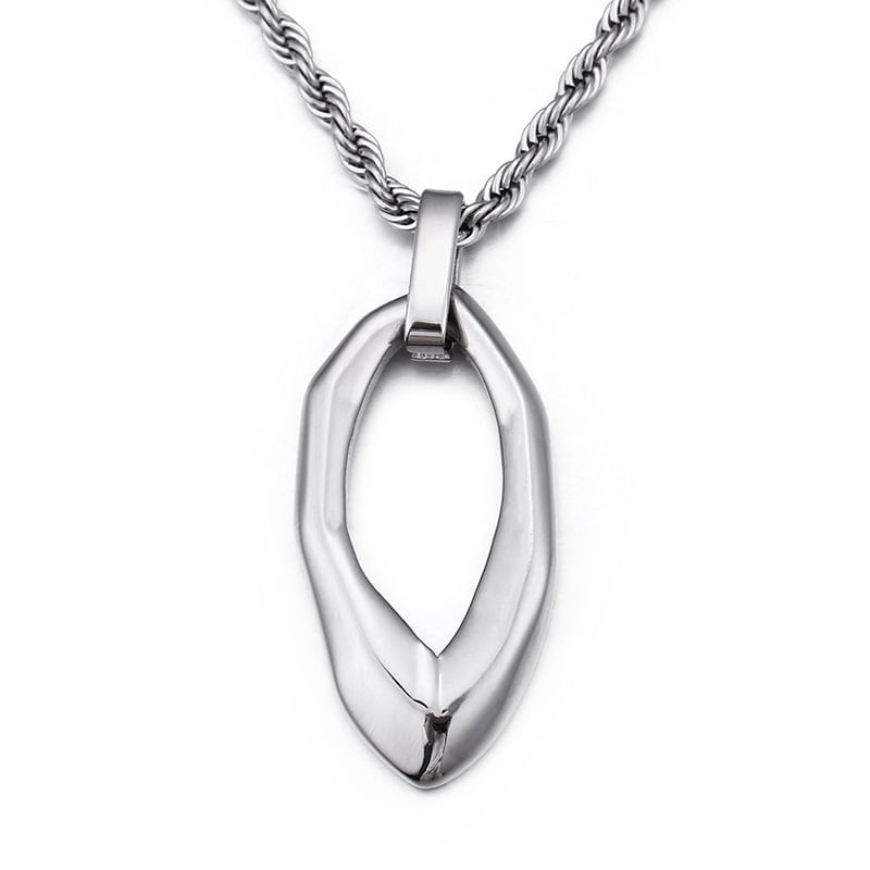 Hollow Oval Pendant Necklace