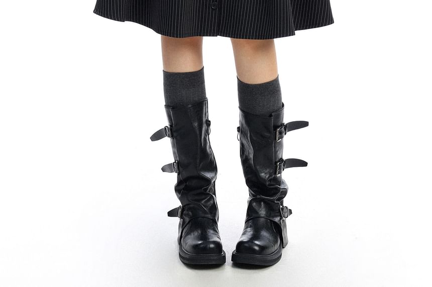 Striped Midi A-Line Skirt - Mid Waist