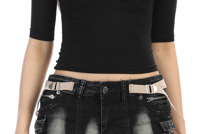 Low Waist Denim Hot Pants