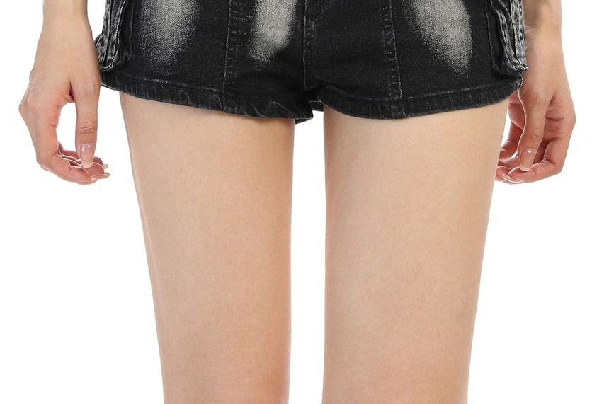 Low Waist Denim Hot Pants