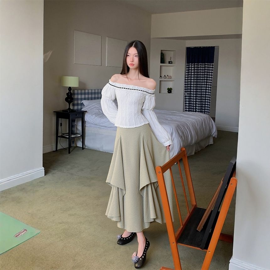 Asymmetrical High Low A-Line Skirt Set