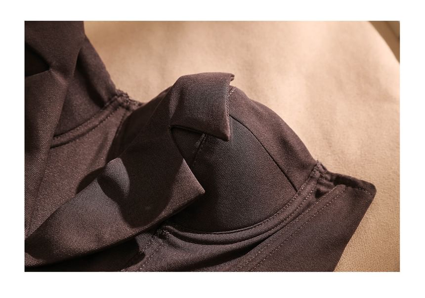 Button-Front Strapless Solid Bustier